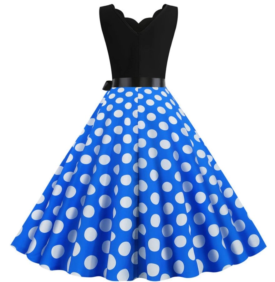 Robe Vintage Pin Up Pois Blancs