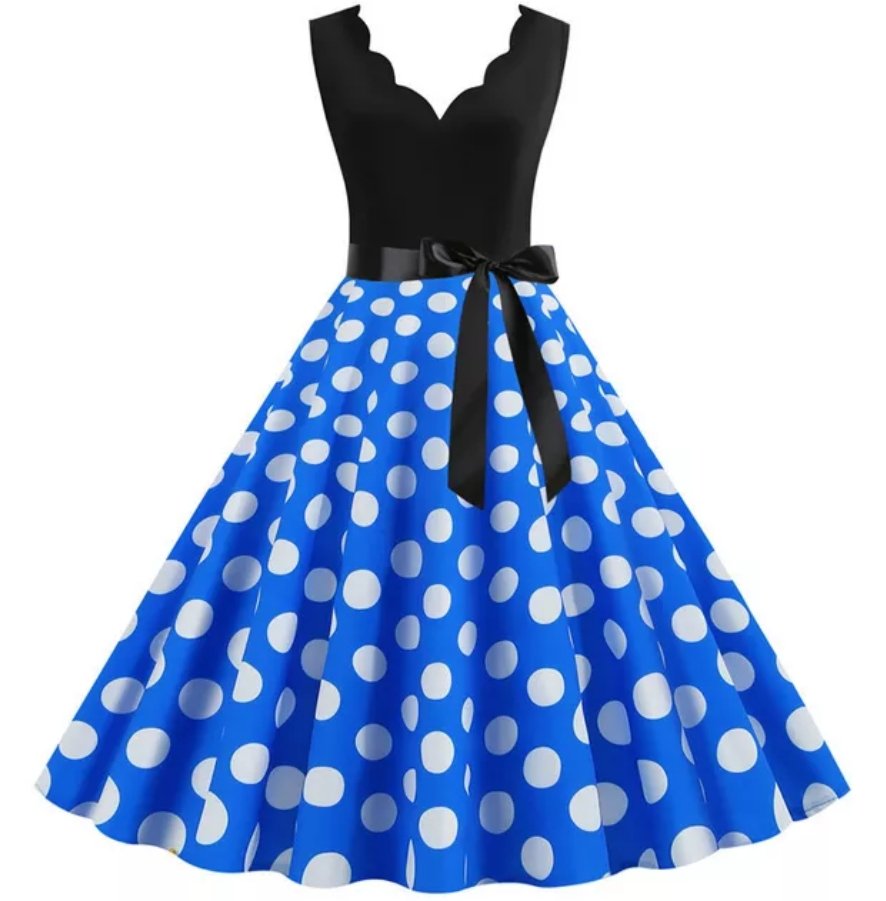 Robe Vintage Pin Up Pois Blancs