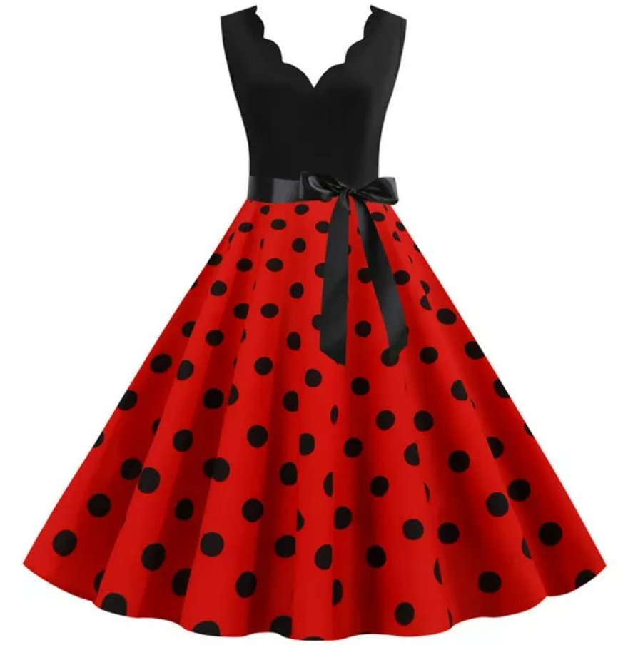 Robe Vintage Pin Up Pois Noirs