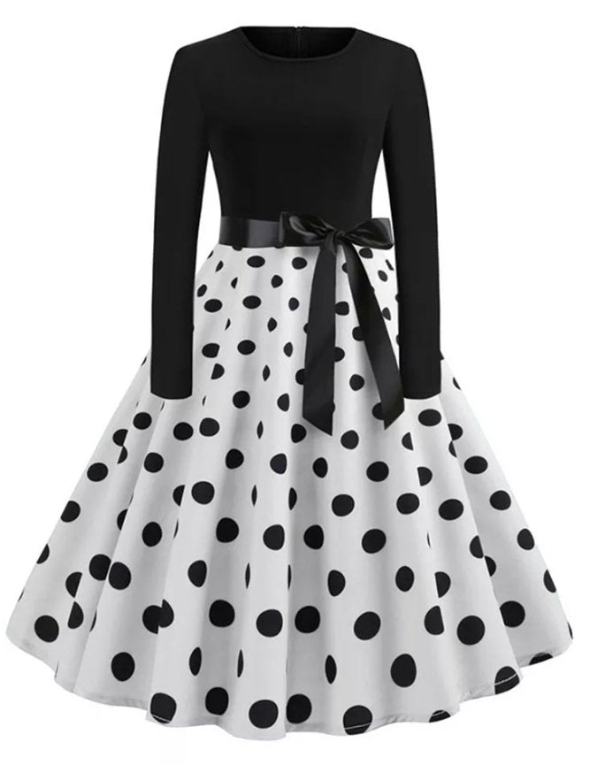 Robe Vintage Pin Up Pois Noirs