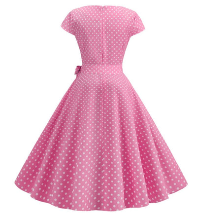 Robe Vintage Pin Up Pois Roses