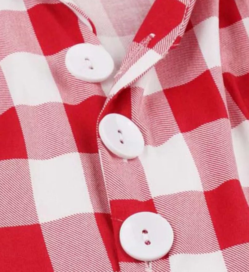 Robe Vintage Pin Up Quadrillée Rouge
