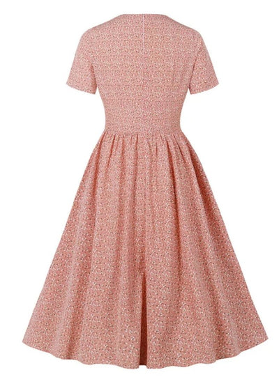 Robe Vintage Pin Up Rose Fleurs