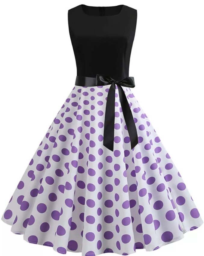 Robe Vintage Pin Up Violet Pois