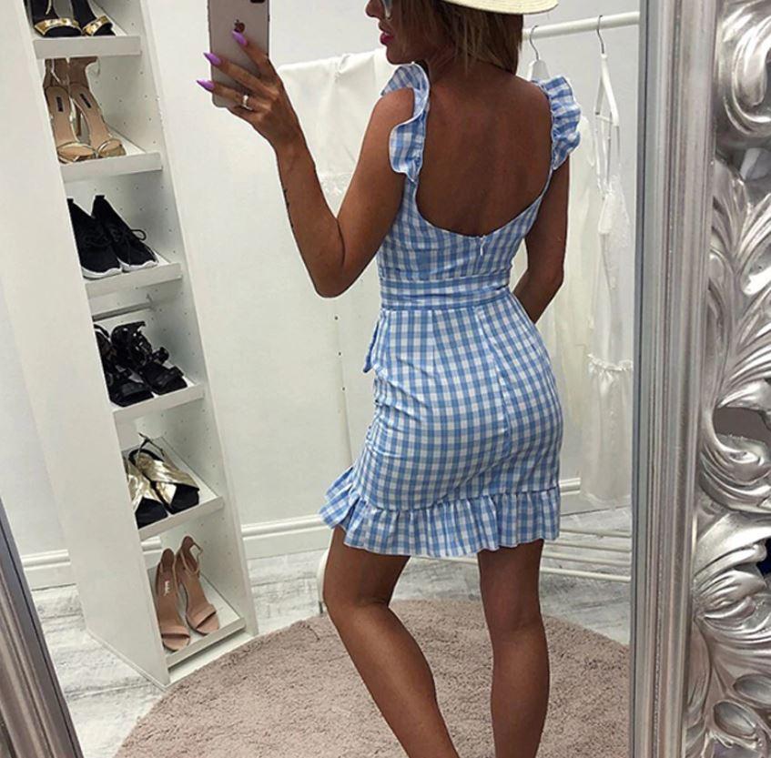 Robe Vintage Plage Bleue