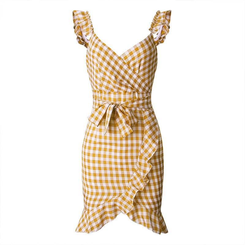 Robe Vintage Plage Jaune