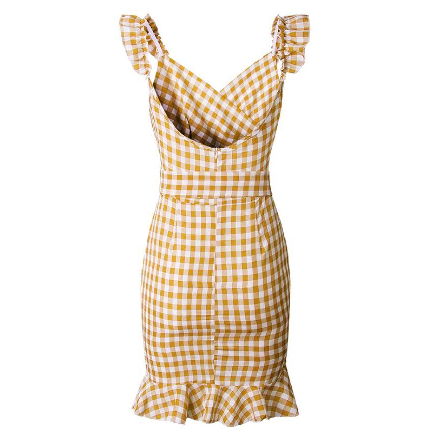 Robe Vintage Plage Jaune