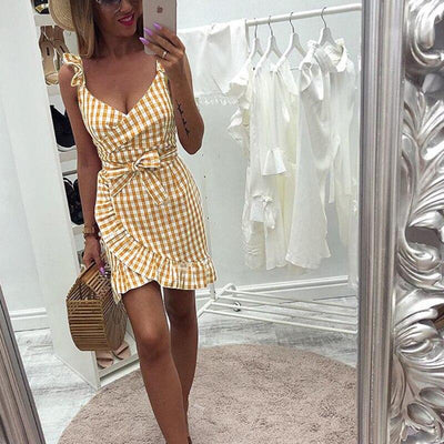 Robe Vintage Plage Jaune