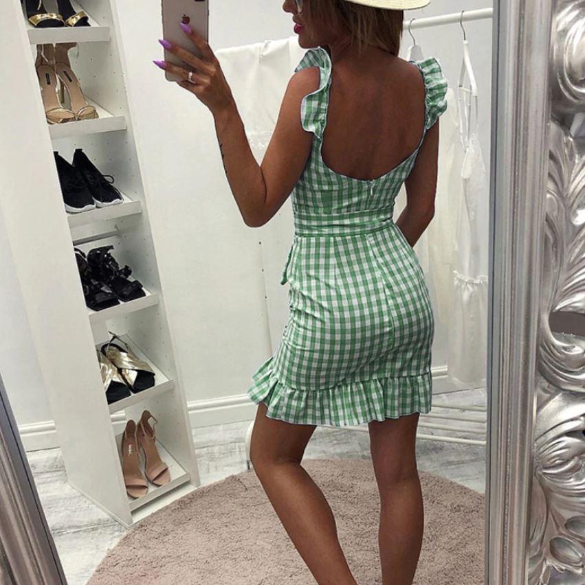 Robe Vintage Plage Verte