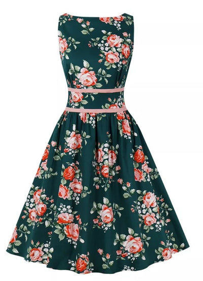 Robe Vintage Plissée Fleurs