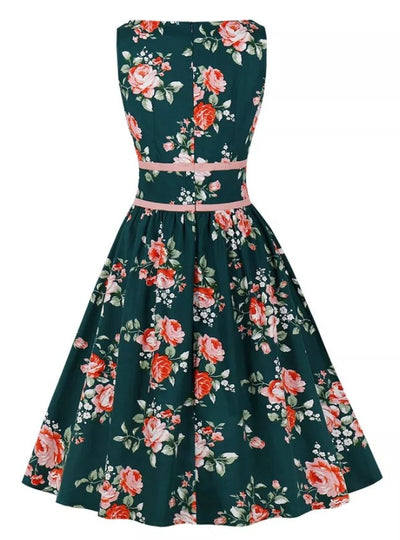 Robe Vintage Plissée Fleurs