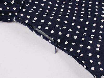 Robe Vintage Pois Marine