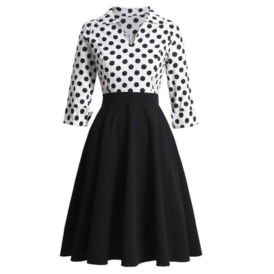 Robe Vintage Pois Noirs