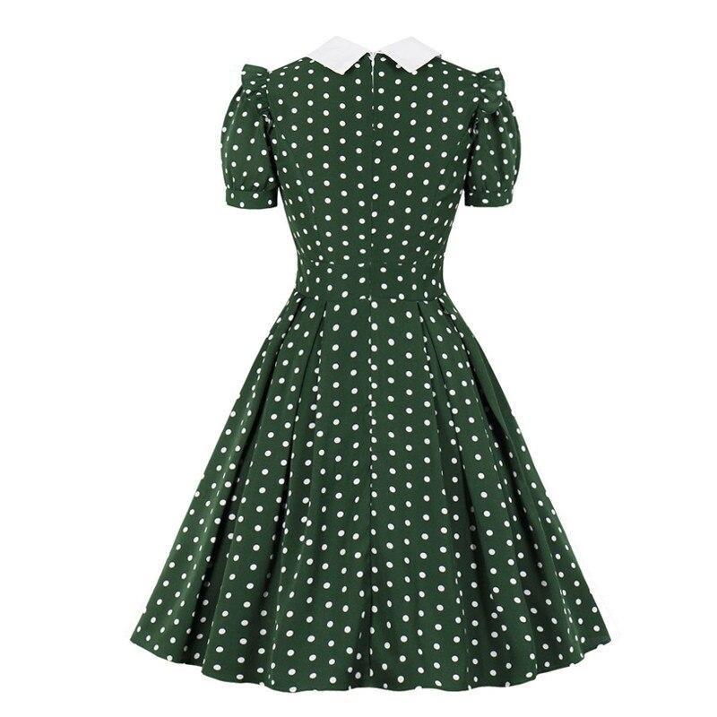 Robe Vintage Pois Verte