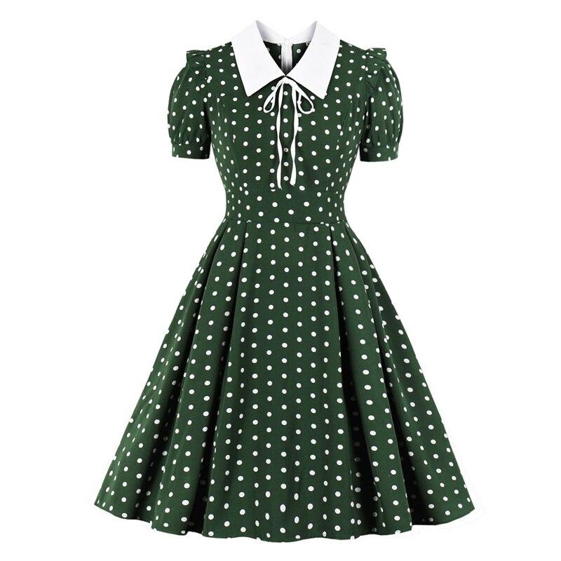 Robe Vintage Pois Verte