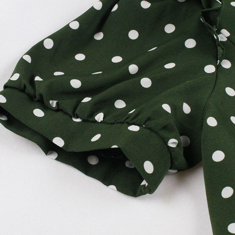 Robe Vintage Pois Verte