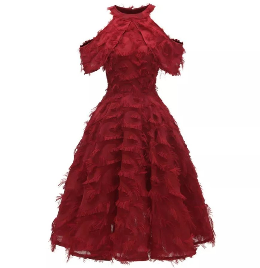 Robe Vintage Pour Mariage Rouge