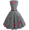 Robe Vintage Rayée Noir et Blanc