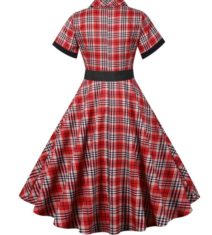 Robe Vintage Rayée Rouge et Noir