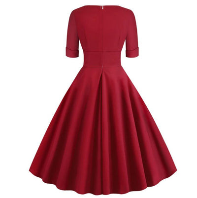Robe Vintage Rockabilly 50s Carmin