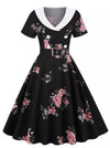 Robe Vintage Rockabilly 50s Fleurs