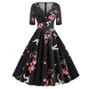 Robe Vintage Rockabilly 50s Oiseaux