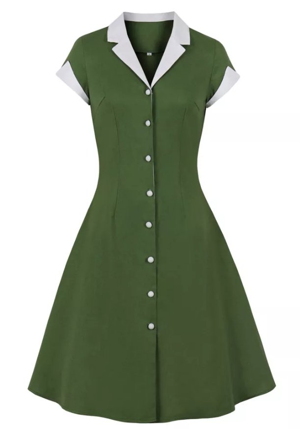 Robe Vintage Rockabilly 50s Vert