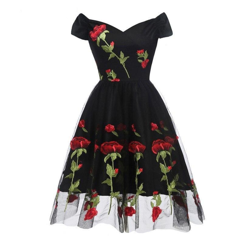 Robe Vintage Rockabilly Dentelle Noir