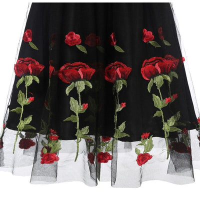 Robe Vintage Rockabilly Dentelle Noir