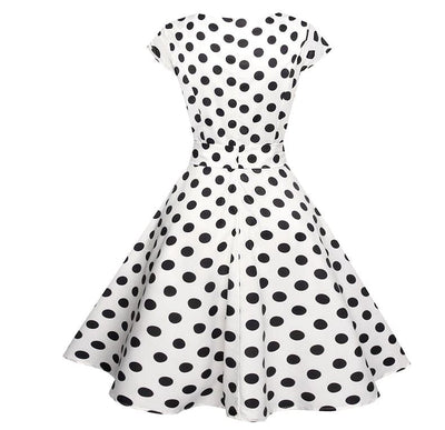 Robe Vintage Romantique Blanc Noir