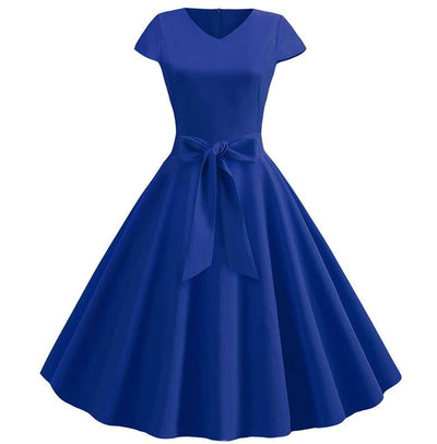 Robe Vintage Romantique Bleue