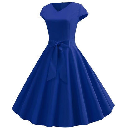 Robe Vintage Romantique Bleue