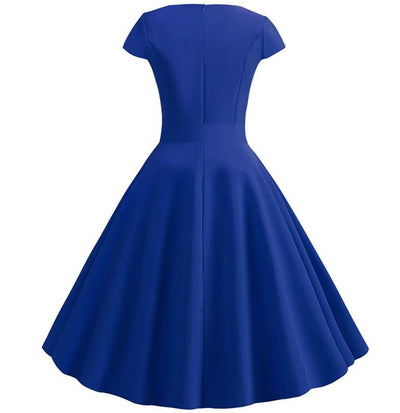 Robe Vintage Romantique Bleue
