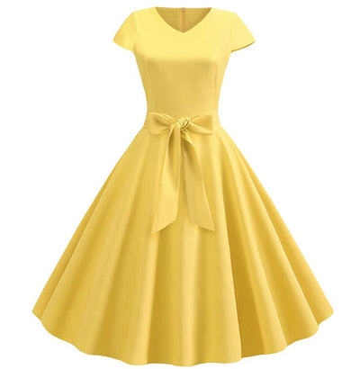 Robe Vintage Romantique Jaune