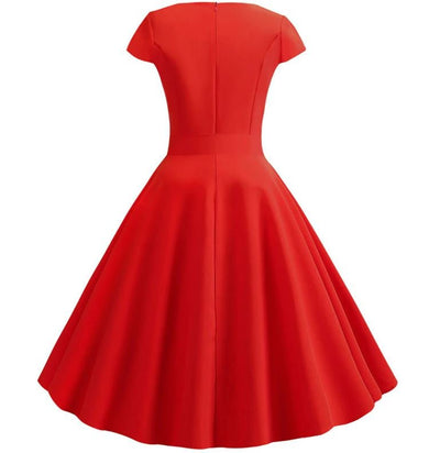 Robe Vintage Romantique Rouge