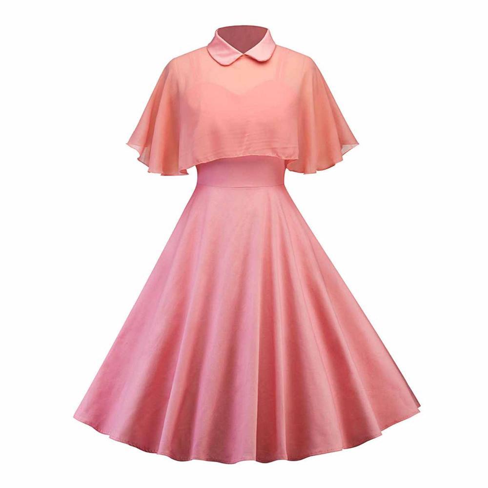Robe Vintage Rose avec Voile