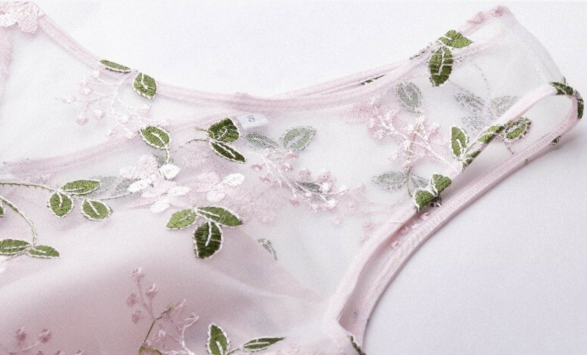 Robe Vintage Rose Brodée