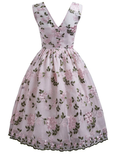 Robe Vintage Rose Brodée