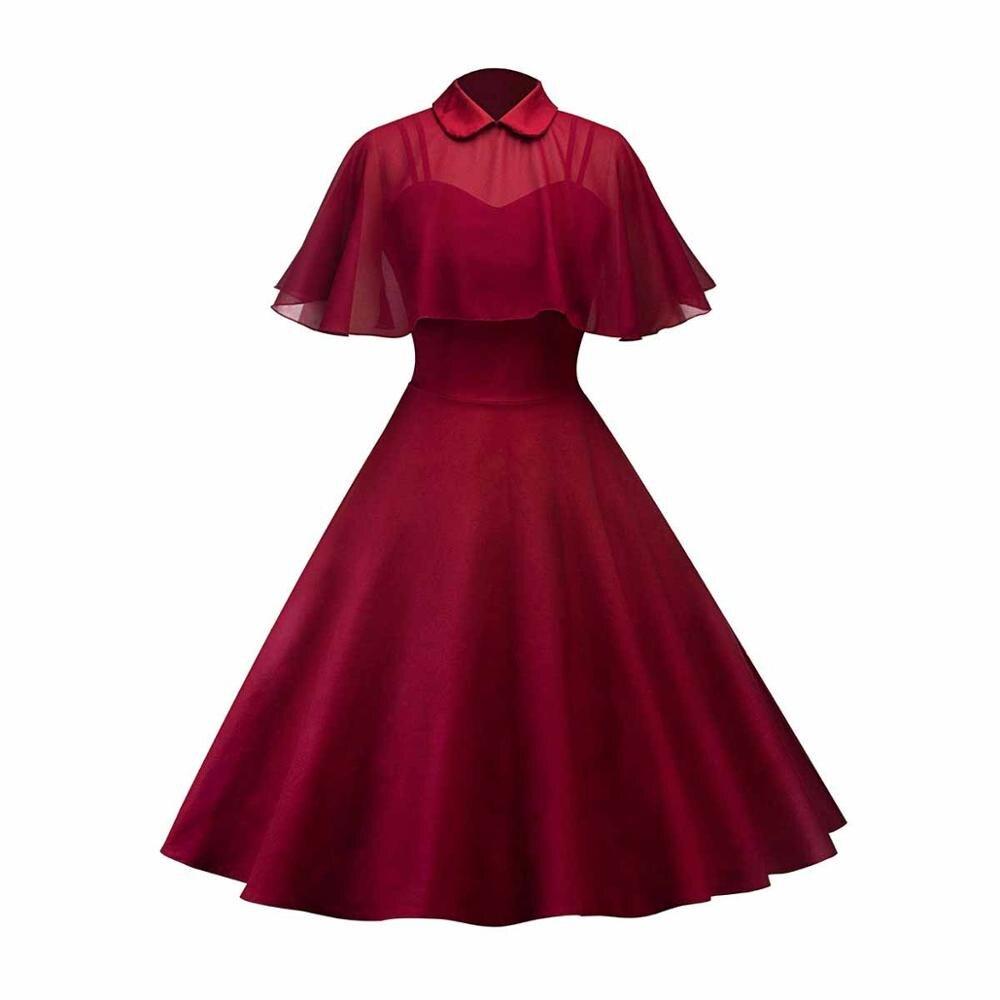 Robe Vintage Rouge avec Voile