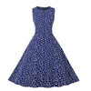 Robe Vintage Bleue Coeurs