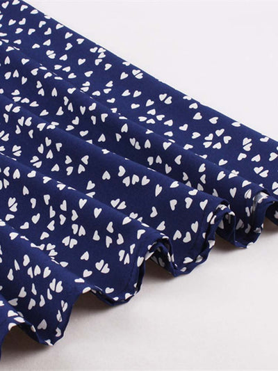 Robe Vintage Bleue Coeurs
