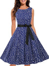 Robe Vintage Bleue Coeurs