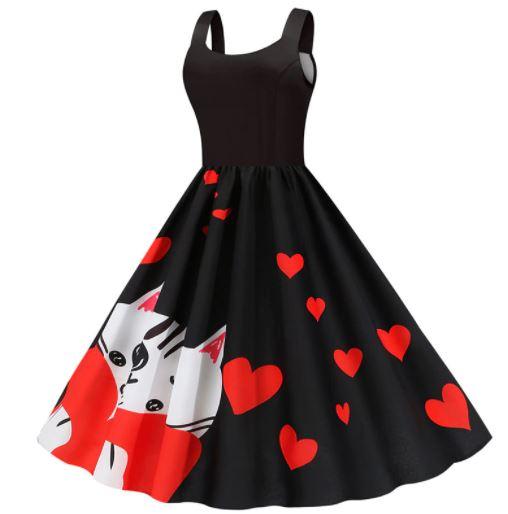 Robe Vintage Saint Valentin Chat