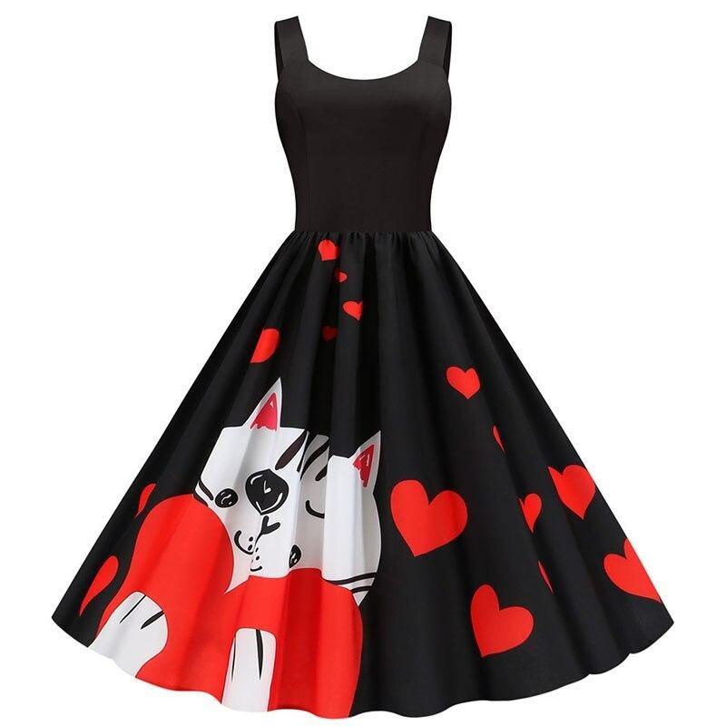 Robe Vintage Saint Valentin Chat