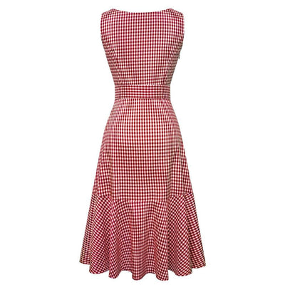 Robe Vintage Sans Manches Rouge