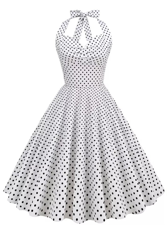 Robe Vintage Sexy Pin Up Blanc