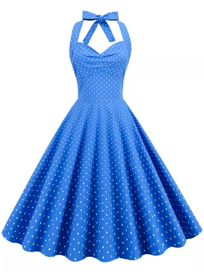 Robe Vintage Sexy Pin Up Bleu