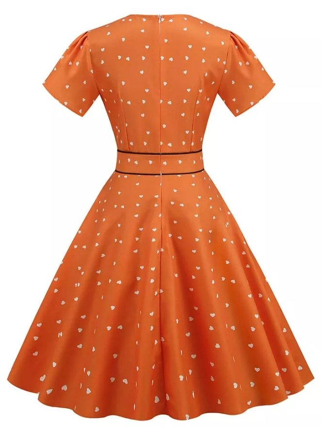 Robe Vintage Sexy Pin Up Orange