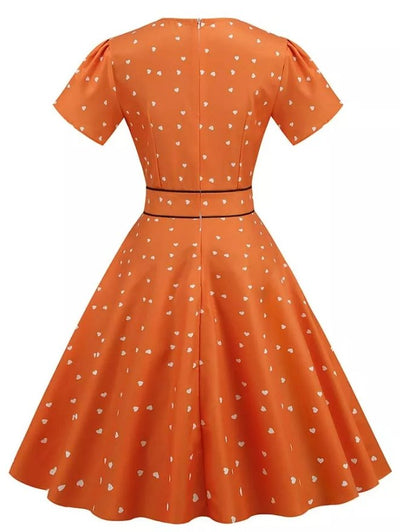 Robe Vintage Sexy Pin Up Orange