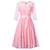 Robe vintage soirée manches longues rose